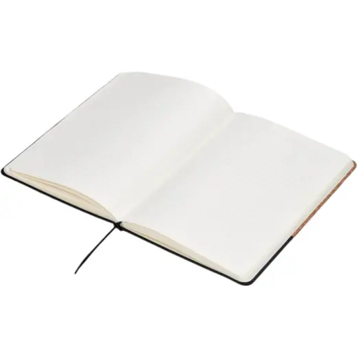 Okiyo Denki Cork A5 Hard Cover Notebook Black Open